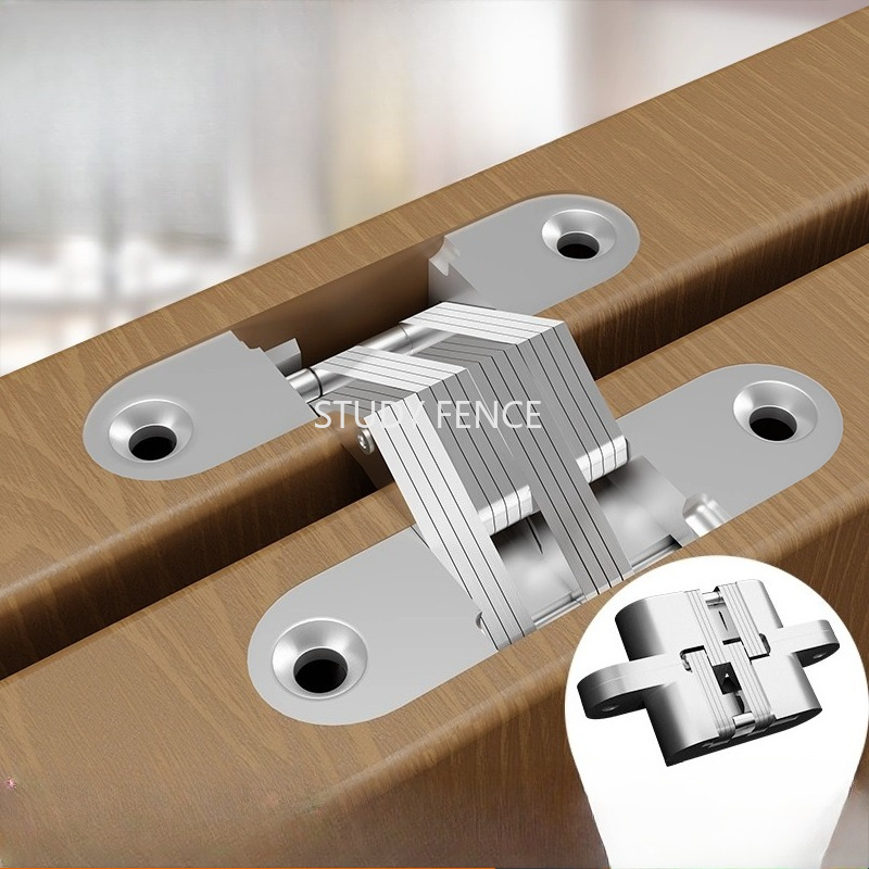 Used Furniture Hardware - 2PCS Metal Concealed Cross Hinge Household