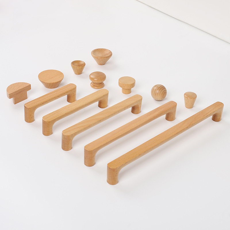Furniture Hardware Drawer Pulls - Nordic Wooden Furniture Handles Beech Wood