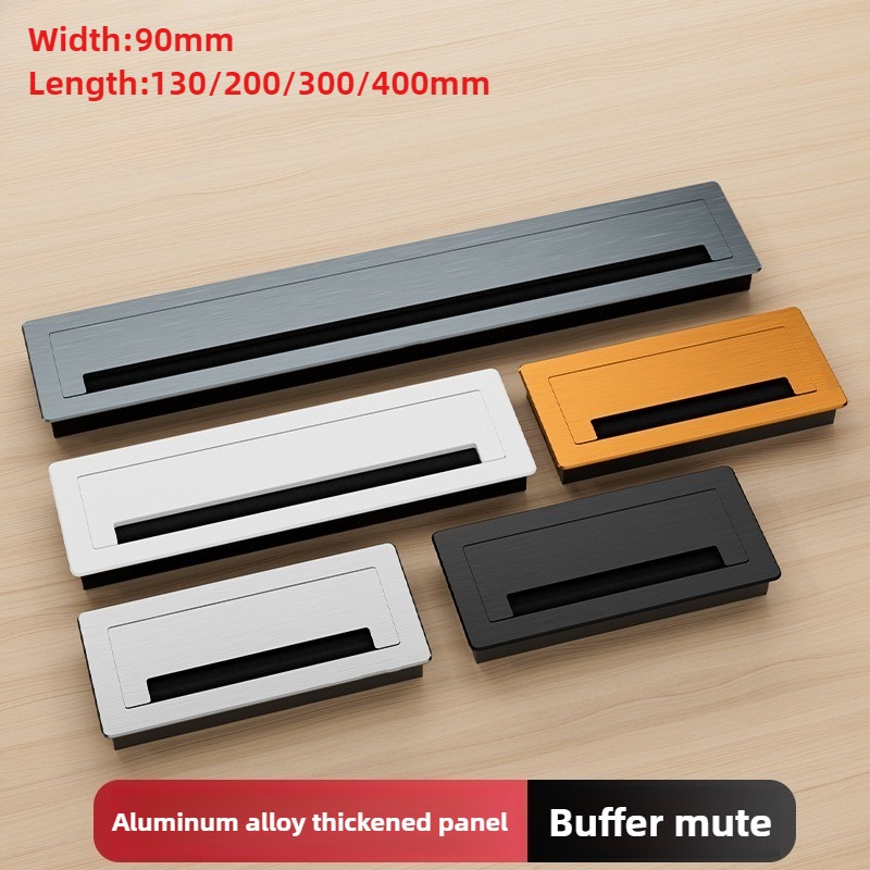 Furniture Hardware Outlet - 1PC Aluminum Alloy Rectangular Desk Cable
