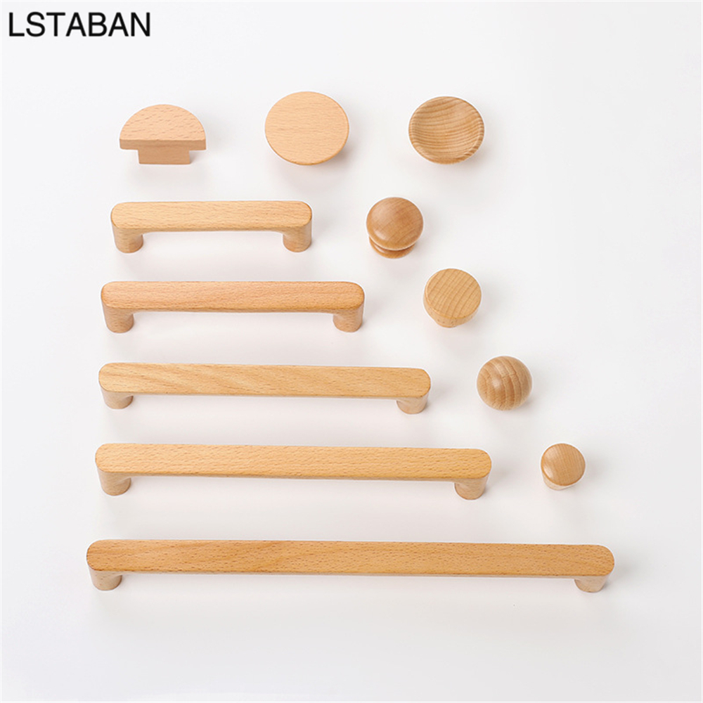 Furniture Hardware Drawer Pulls - Nordic Wooden Cabinet Handles Solid Wood