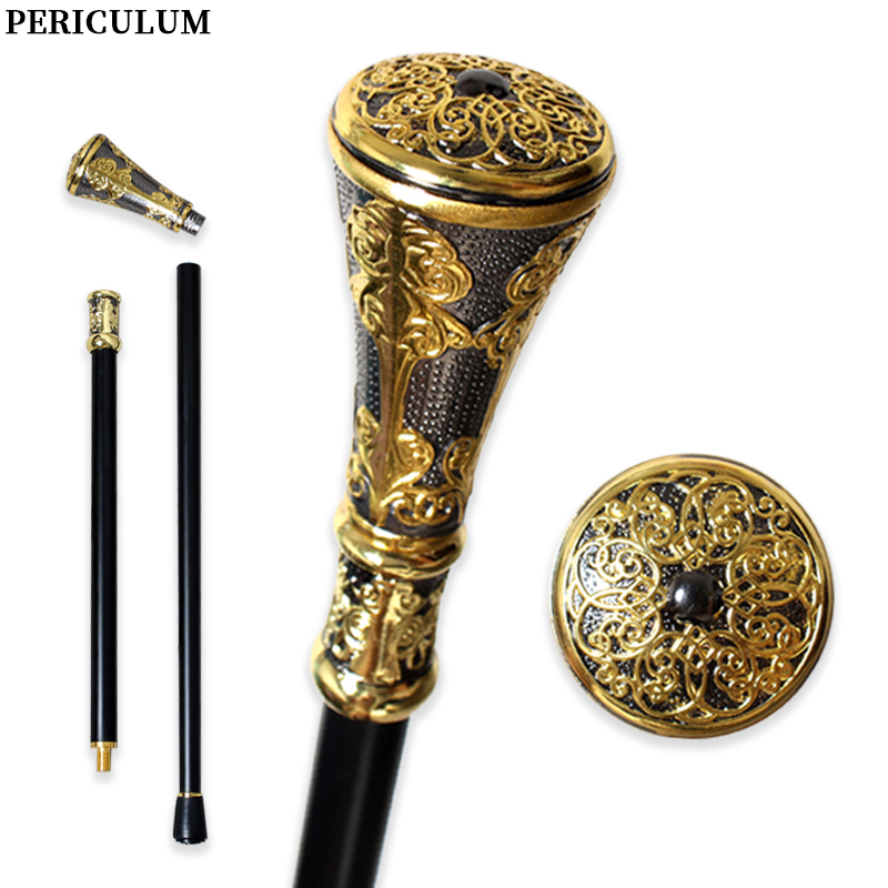 Zinc Furniture Hardware - Victorian Black Gold Floral Carved Walking