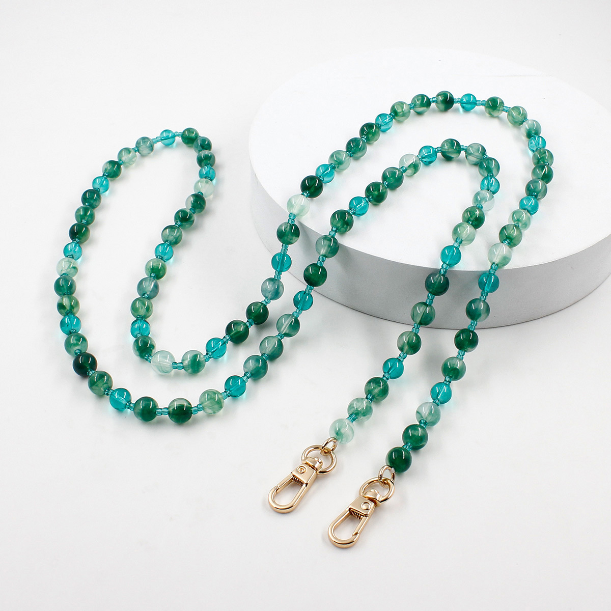 Zinc Furniture Hardware - Women Glass Bead Bag Chain Long