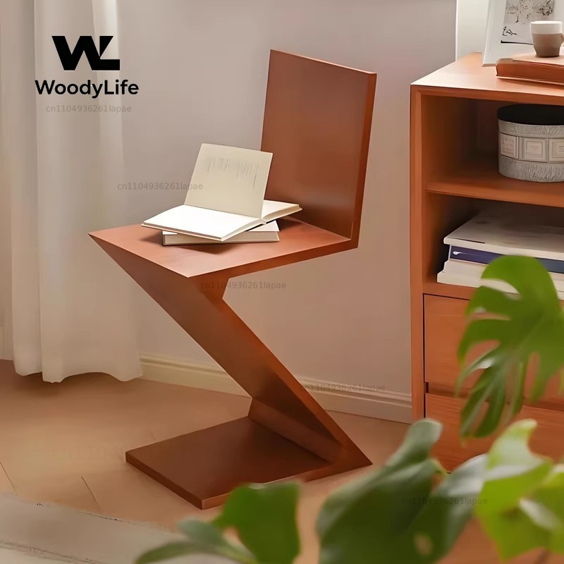 Z. A. Furniture - Walnut Vintage Solid Wood Dining Chair,