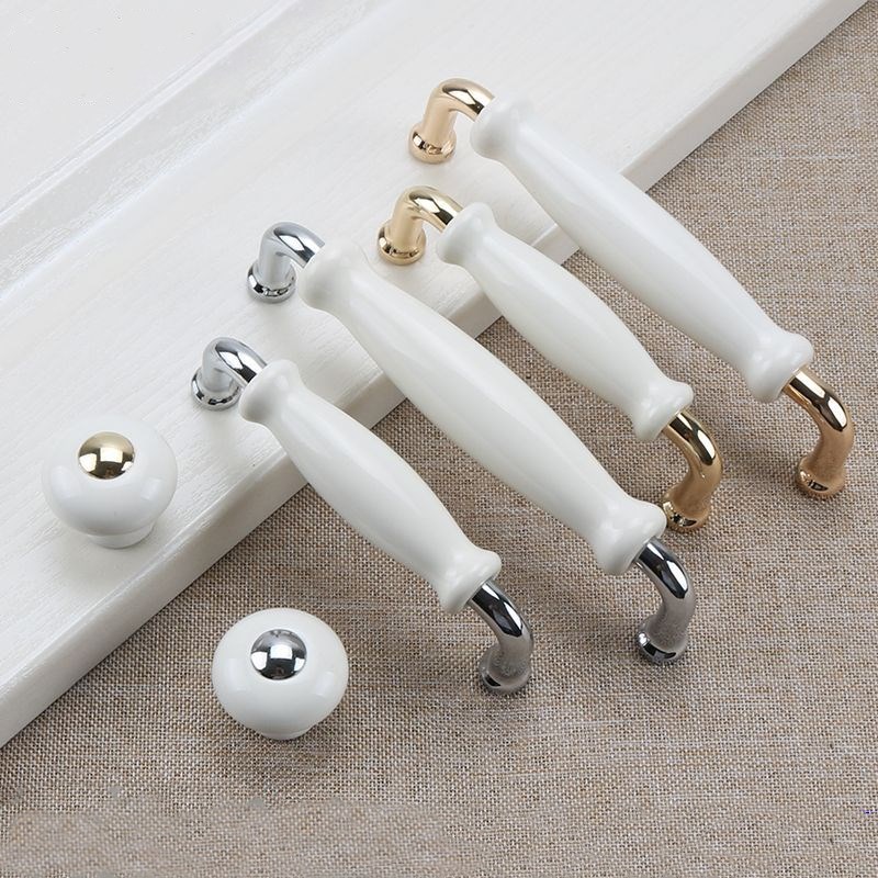 Furniture Hardware Drawer Pulls - White Ceramic Door Handles Modern Furniture