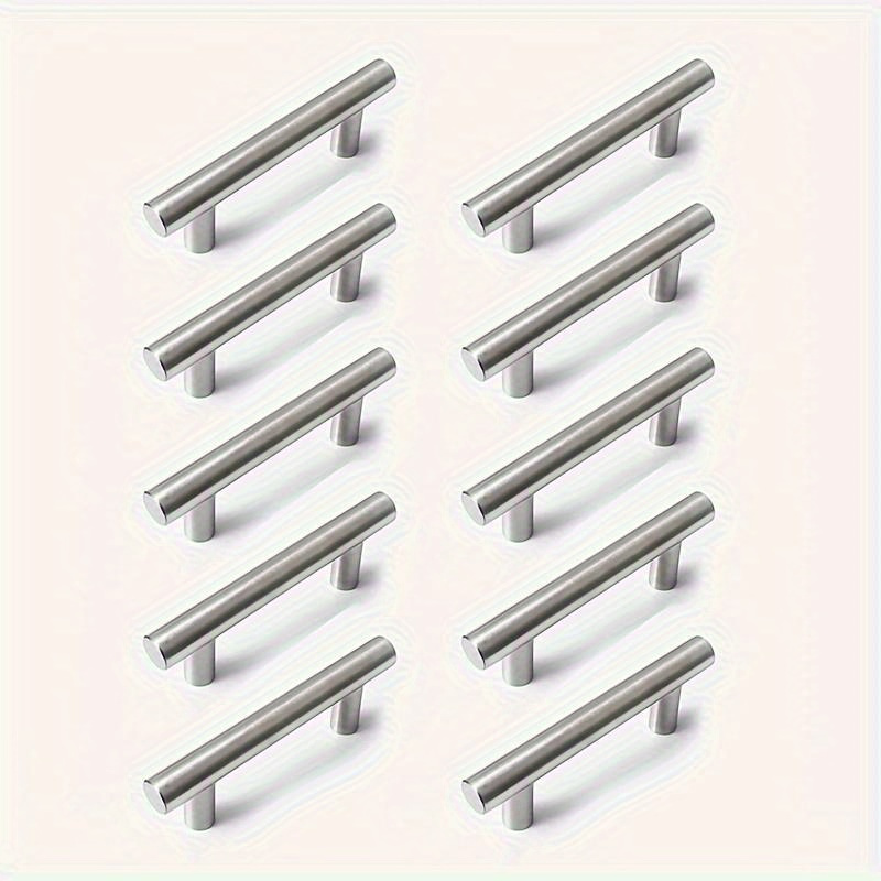 Furniture Hardware Drawer Pulls - 12 Pcs Modern Stainless Steel Cabinet