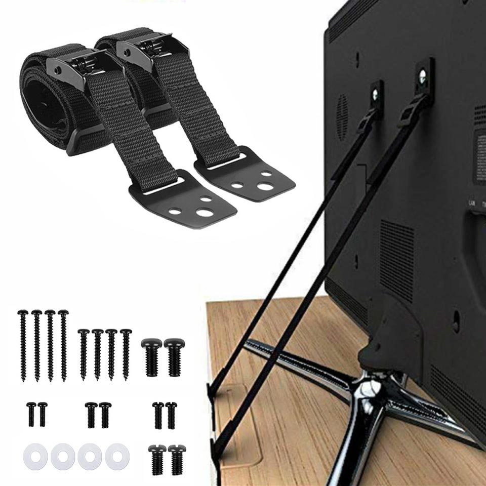 Furniture Hardware Bolts - 2 Pack Adjustable TV Safety Straps,No-Drill