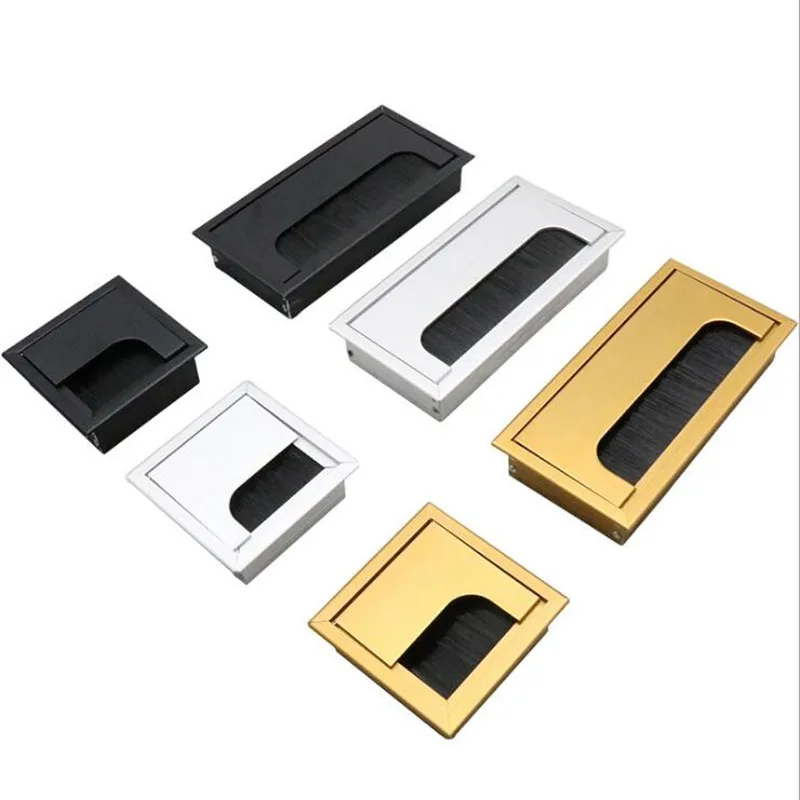 Furniture Hardware Outlet - Aluminum alloy rectangular desk cable grommets