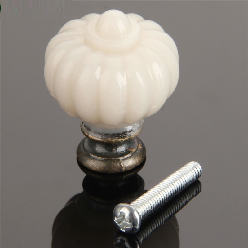 1Pc Acrylic Ivory White Pumpki - Furniture Hardware Drawer Pulls ulasan dan harga