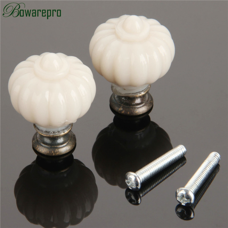 1Pc Acrylic Ivory White Pumpki - Furniture Hardware Drawer Pulls ulasan dan harga