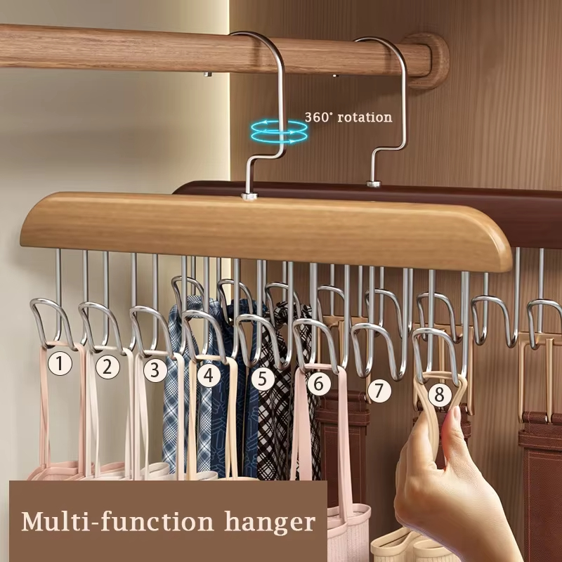 Solid Wood 8 Hook Belt Hanger  - Furniture Hardware Accessories ulasan dan harga