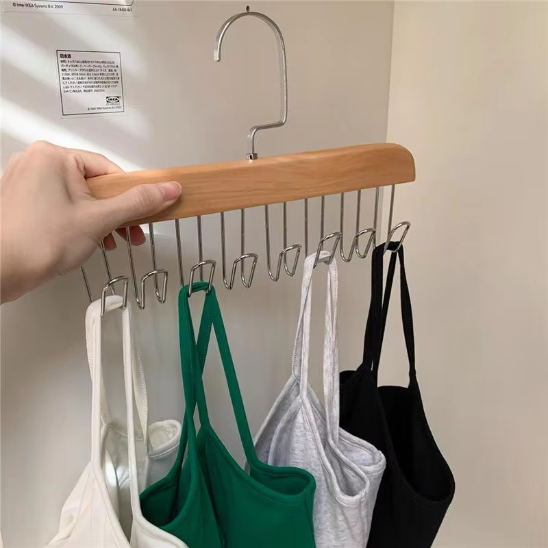 Solid Wood 8 Hook Belt Hanger  - Furniture Hardware Accessories ulasan dan harga