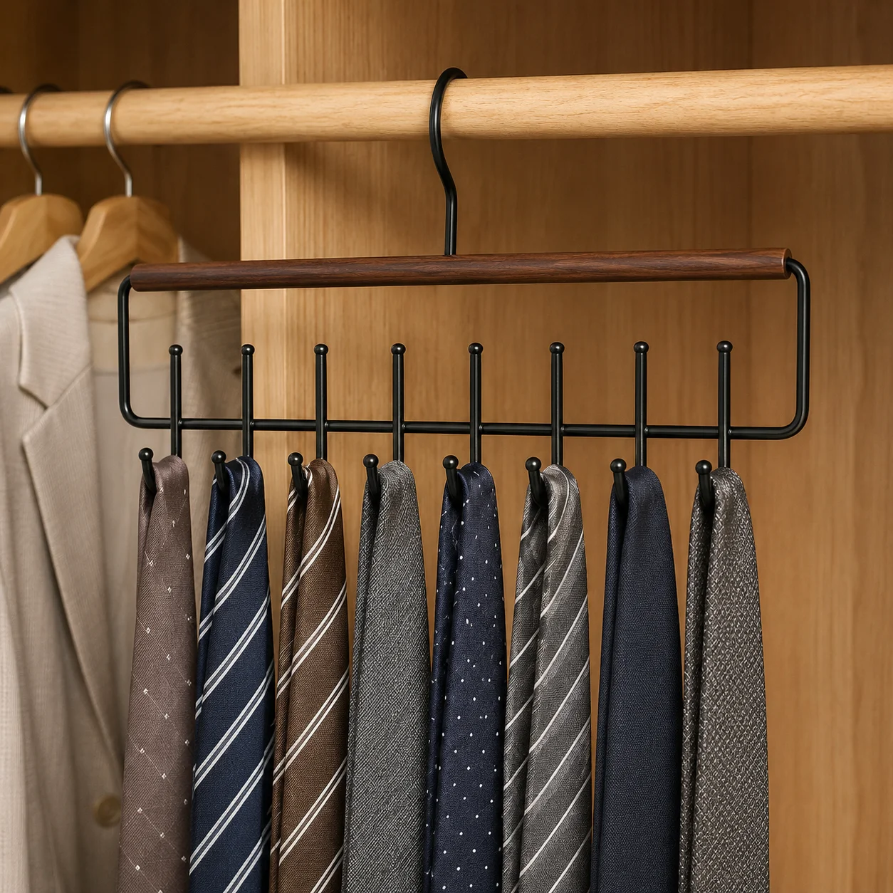 Tie Belt Scarf Hanger 8 Hooks  - Furniture Hardware Accessories ulasan dan harga