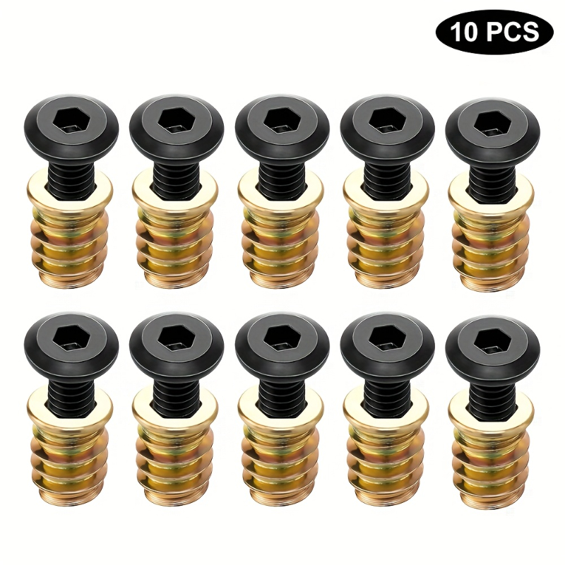 10PCS Threaded Inserts Nut Com - Furniture Hardware Bolts ulasan dan harga