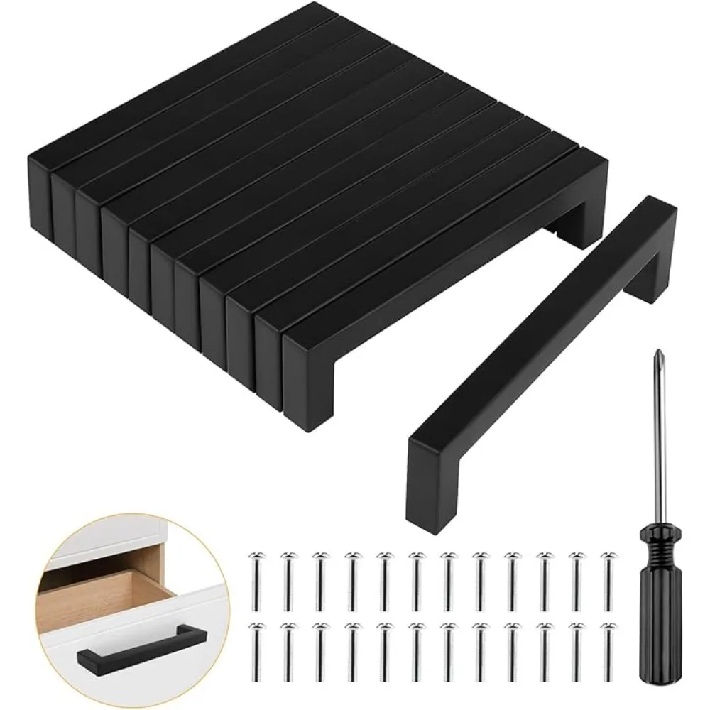 6/18pcs Stainless Steel Square - Furniture Hardware Drawer Pulls ulasan dan harga
