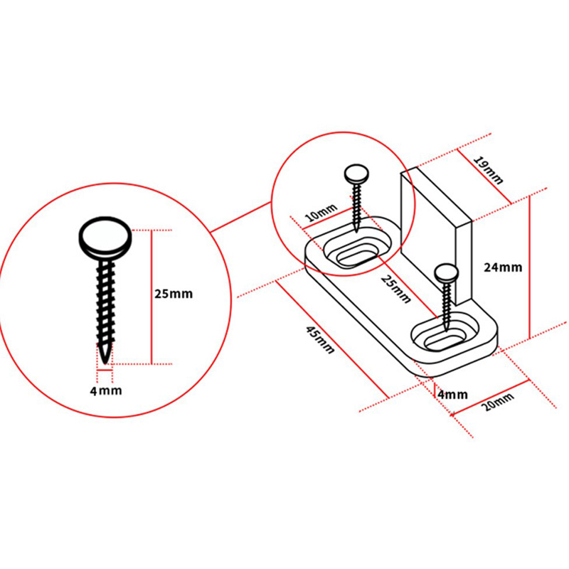 2pc Sliding Floor Guide Adjust - Furniture Hardware Accessories ulasan dan harga