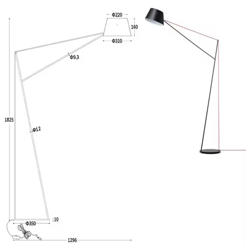 Fishing Floor Lamp E27 Big Flo - Furniture Quality Control ulasan dan harga